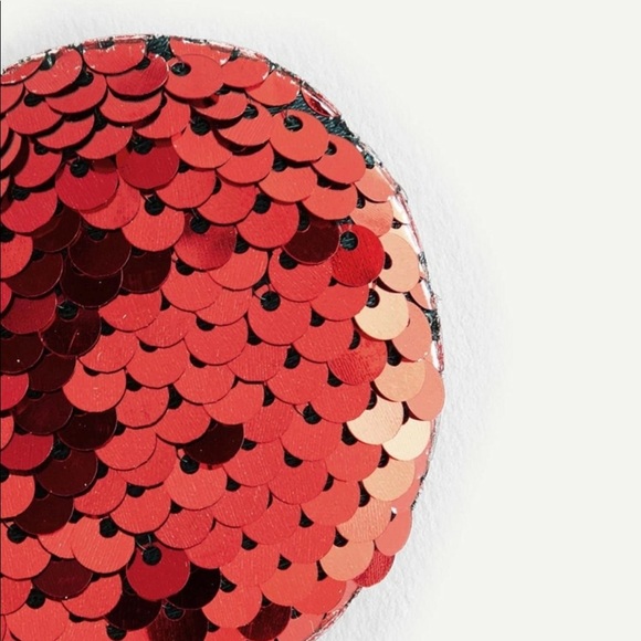 keychain- heart- sequin - Picture 2 of 3